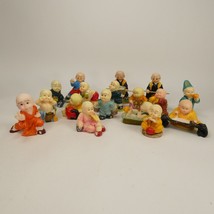 lot of 16 Monk Rosin Figurines Shaolin Kung Fu Statues ZXK00 - £30.67 GBP