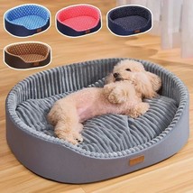 Pet Bed Double Sided Dog House High Fence Anti Slip Bottom Pet Cushion for Small - £24.09 GBP+