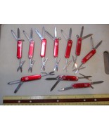 lot of 10 Victorinox Companion Swiss Army knife in red alox- all need work - £32.82 GBP