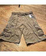 PJ Mark Sz 40 Men&#39;s Lightweight Dark Khaki Wide Leg Cargo Shorts with Be... - $24.26