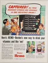 1942 Print Ad Borden's Hemo Chocolate Drink Mix Elsie the Cow Soda Fountain - £15.53 GBP