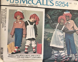 McCalls Costumes 5254 Raggedy Ann and Andy Children Size 6-8 Uncut 1976 VTG - £10.85 GBP
