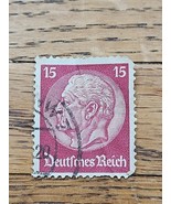 Germany Stamp Paul von Hindenburg 15pf Used 423 Circular Cancel - $1.35 CAD
