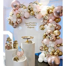 126Pcs Pink Rose Gold White Balloons Garland Arch Kit,With 18Inch 4D Rose Gold F - £19.43 GBP