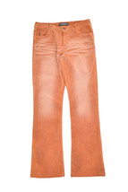Michele Bohbot Bisou Bisou Pants Womens 4 Orange Velour Flare Bootcut USA Made - £18.80 GBP