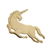 Avon Golden Fantasy Unicorn Brooch Lapel Pin Signed Gold Tone Flying Horse - £12.77 GBP