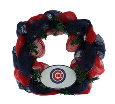 MLB Chicago Cubs Logo Mesh Holiday Door Wreath - £19.46 GBP