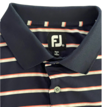 FootJoy FJ Mens XL Golf Polo Shirt Black Striped Short Sleeve Polyester/... - $27.71