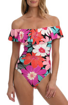 One Piece Swimsuit Off Shoulder Floral Multicolor Size 6 LA BLANCA $135 ... - $26.99