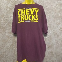 CHEVY TRUCKS T-SHIRT MENS LARGE BURGUNDY CREWNECK GM COTTON SHORT SLEEVE - $11.98
