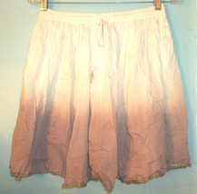 Rag Tie Dye Variegated Ivory to Brown Cotton A-Line Peasant Skirt Size M - £19.58 GBP