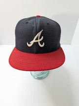 Vtg New Era 5950 Diamond Collection Sz 7 1/4 Atlanta Braves Hat Wool Fitted USA - £15.69 GBP