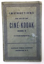  Vintage CINE-KODAK Model K  MOVIE CAMERA Instruction Manual - $12.00