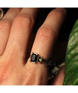 Unique Claw &amp; Prong Setting Intensive Ring, Black Onyx Ring Women, 925 S... - $67.32