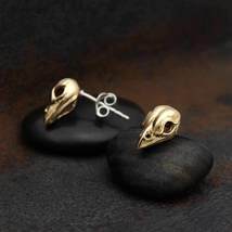  Bronze Sparrow Skull Post Earrings 12x7mm - $525.14 MXN