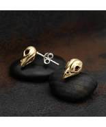  Bronze Sparrow Skull Post Earrings 12x7mm - $37.92 CAD