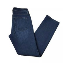 Ann Taylor Loft Straight Leg Jeans Womens Size 4 Low Rise Dark Wash Blue - $14.84