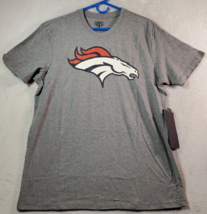 NFL Denver Broncos Football GTS Shirt Mens Medium Gray 100% Cotton Short Sleeve - £17.16 GBP