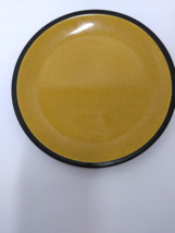 Vintage Mikasa Saffron Terra Stone Dinner Plate 12 Inches Mustard Centered E1357 - £16.28 GBP