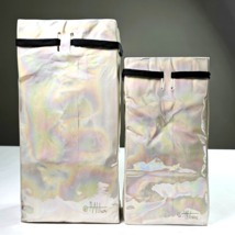 Set Of 2 A Wilson Signed Iridescent Glazed Ceramic Shopping Gift Bag Vas... - £157.37 GBP