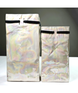 Set Of 2 A Wilson Signed Iridescent Glazed Ceramic Shopping Gift Bag Vas... - £157.26 GBP
