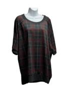 LuLuRoe Top Tee Shirt Jane Plaid Short Sleeve Pullover Sweatshirt Women&#39;... - £7.05 GBP