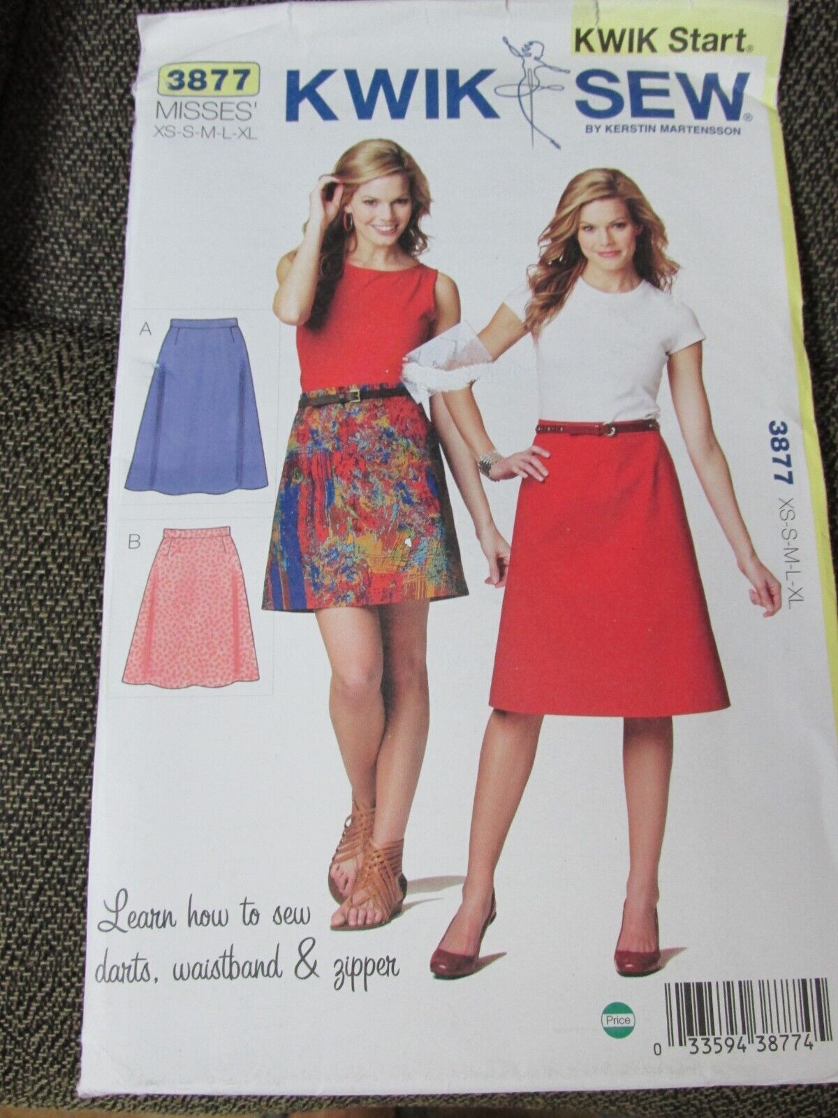 ""BASIC SKIRT PATTERN - KWIK SEW - LEARN HOW TO..."" - NEW - SIZE XS - XL - $8.89