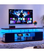 70&quot; TV Stand LED Gaming Entertainment Media Console w/Storage Black - $281.99