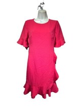 karl lagerfeld pink ruffle crepe Flounce Sheath dress Size 2 - £22.47 GBP