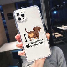 Kawaii I Love Dachshunds Letter Phone Case for IPhone 11 12 13 14 Pro MAX Cover  - £5.74 GBP