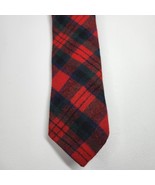 Pendleton Vintage Men&#39;s Red Blue Plaid 100% Virgin Wool Neck Tie Made in... - $27.35 CAD