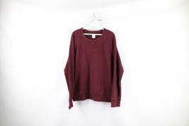 Vintage Gap Mens Large Faded Blank French Terry Crewneck Sweatshirt Burgundy - $39.55