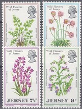 ZAYIX Great Britain - Jersey 61-64 MH Nature Wild Flowers Orchids - £1.27 GBP