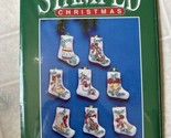 Bernat Musical Christmas Stocking Stamped Cross Stitch 8 Ornaments 1992 - £18.24 GBP