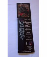 8&quot; Hair Glove Cycle Series Ponytail Cover. Blk w/Tribal Heart, Ink Embos... - $21.77