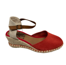MIZ MOOZ WOMEN&#39;S SUEDE WEDGE SANDAL COLOR RED 37EU / 7US  # B-5 - $39.95