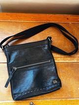 The Sak Small Black Shoulder Bag Purse w Zipper Closure &amp; Several Small ... - £9.04 GBP