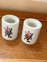 Vintage Lot of W. German FUNNY DESIGN Marked Small White w Pink or Purple Flower - £10.46 GBP
