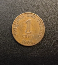 1966 Trinidad And Tobago 1 Cent Coin - #A8928 - £4.75 GBP