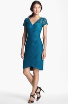 Adrianna Papell Ruched Dress Sz 2 Turquoise - £81.83 GBP