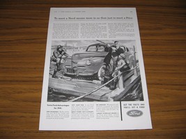 1941 Print Ad Ford Super Deluxe Car on Ferry Boat Meet a Need - £11.38 GBP