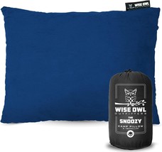 Wise Owl Outfitters Camping Pillow Travel Memory Foam Medium Blue 14&quot; x 18&quot; - £25.72 GBP