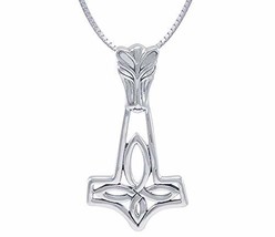 Jewelry Trends Thors Hammer Celtic Viking Norse Sterling Silver Pendant Necklace - £52.71 GBP
