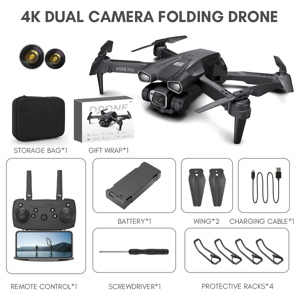 H66 RC Drone 4k Camera HD Wifi Fpv Photography Foldable Quadcopter Profe... - £27.82 GBP+