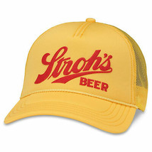 Stroh&#39;s Beer Foamy Valin Snapback Hat Yellow - £30.28 GBP