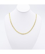 18k Layered Real Gold Filled Cuban link Multi colors Chain Three tones N... - $20.51 CAD