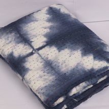 INDACORIFY Shibori Printed Kantha Quilt Handmade Blanket Bohemian Bedding Bedspr - £63.94 GBP