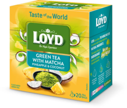 LOYD Green Tea w/ Matcha: Pineapple & Coconut -20 tea bags-1 box FREE SHIPPING - $9.20