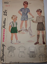 Vintage Simplicity Boy’s Shirt &amp; Trousers Size 2 #1953  - £5.60 GBP