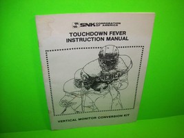 Touchdown Fever Snk Original Video Arcade Game Service Manual Kit Version - £8.80 GBP